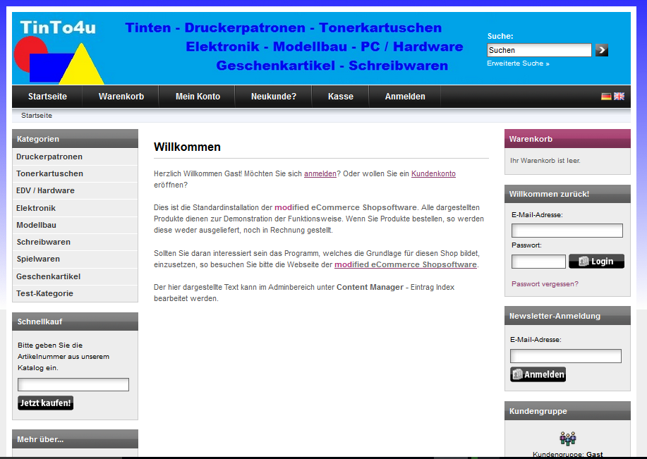 TinTo4u - Online Shop fr Tinte, Toner und mehr...